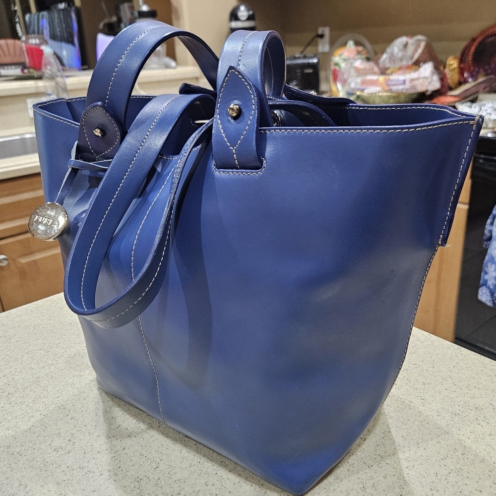 FURLA, FURLA HANDBAG, Colbalt Blue Furla Leather Handbag